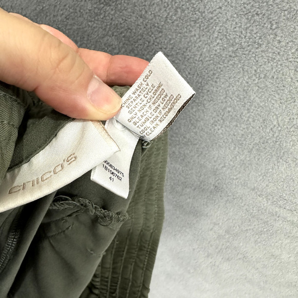 Chicos Pants Women 0.5 XS Green Pull On Wide Leg Casual Comfort Utility Gorpcore - Picture 6 of 6